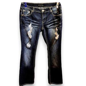 Twentyone Black by rue21 - Dark wash - Cross Embroidered Pockets - Size 11/12
